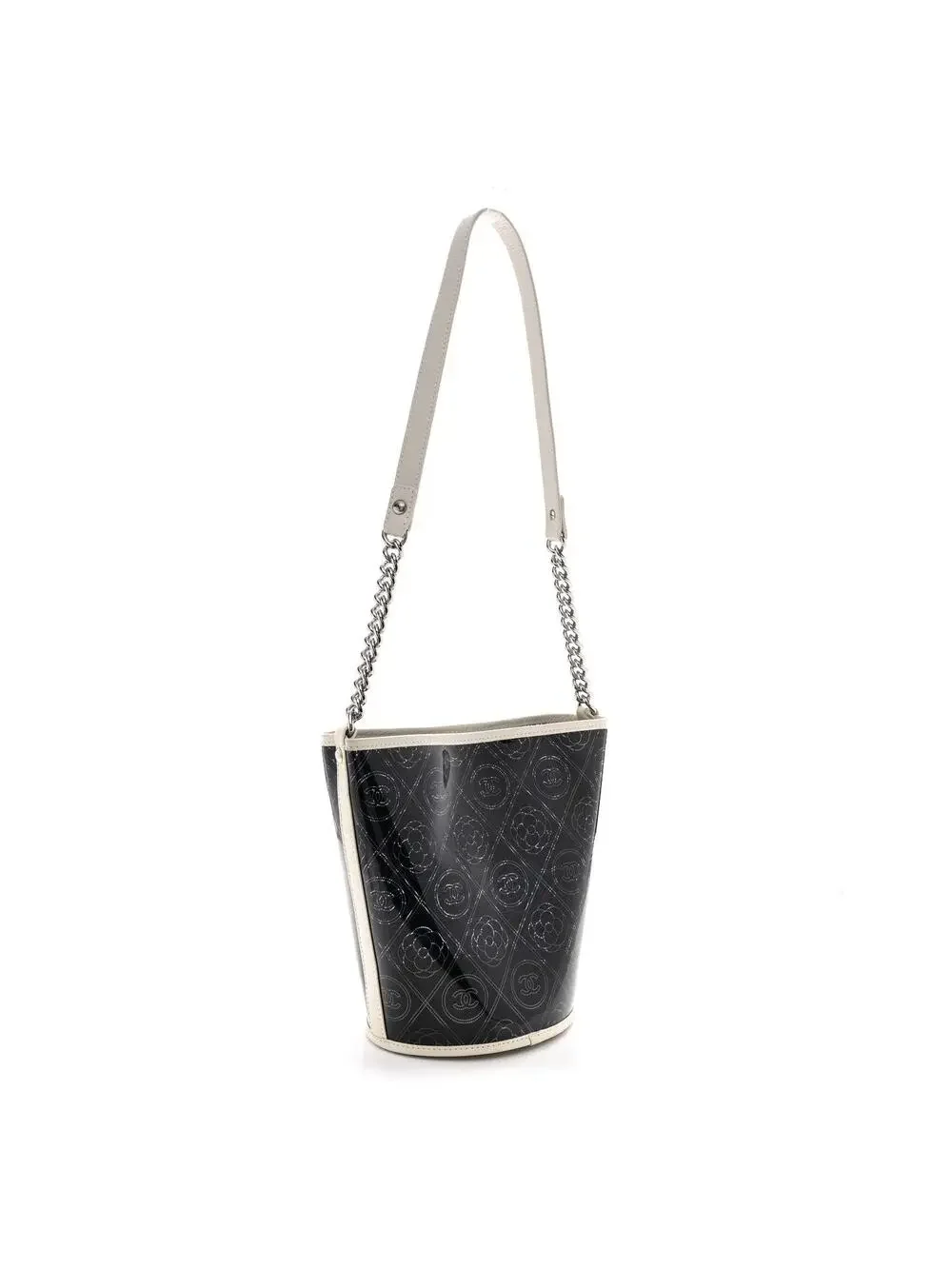 Chanel Crumpled Calfskin Pvc Camellia #282448C14B